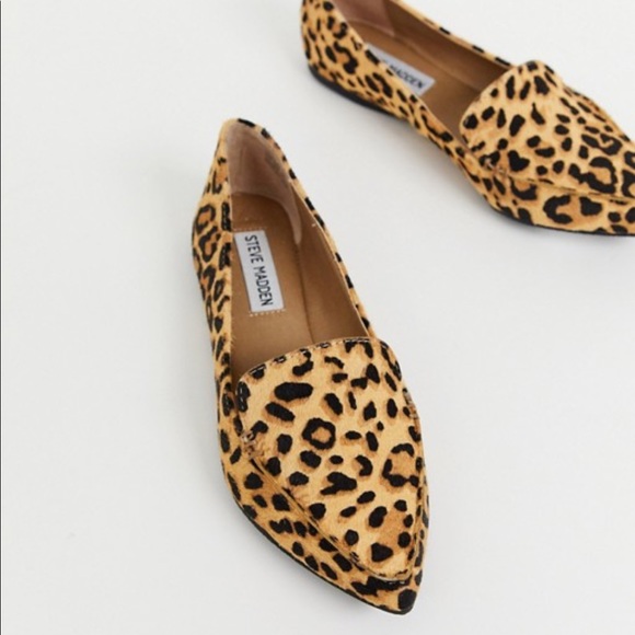 Steve Madden feather flat shoes in leopard print - Picture 4 of 5
